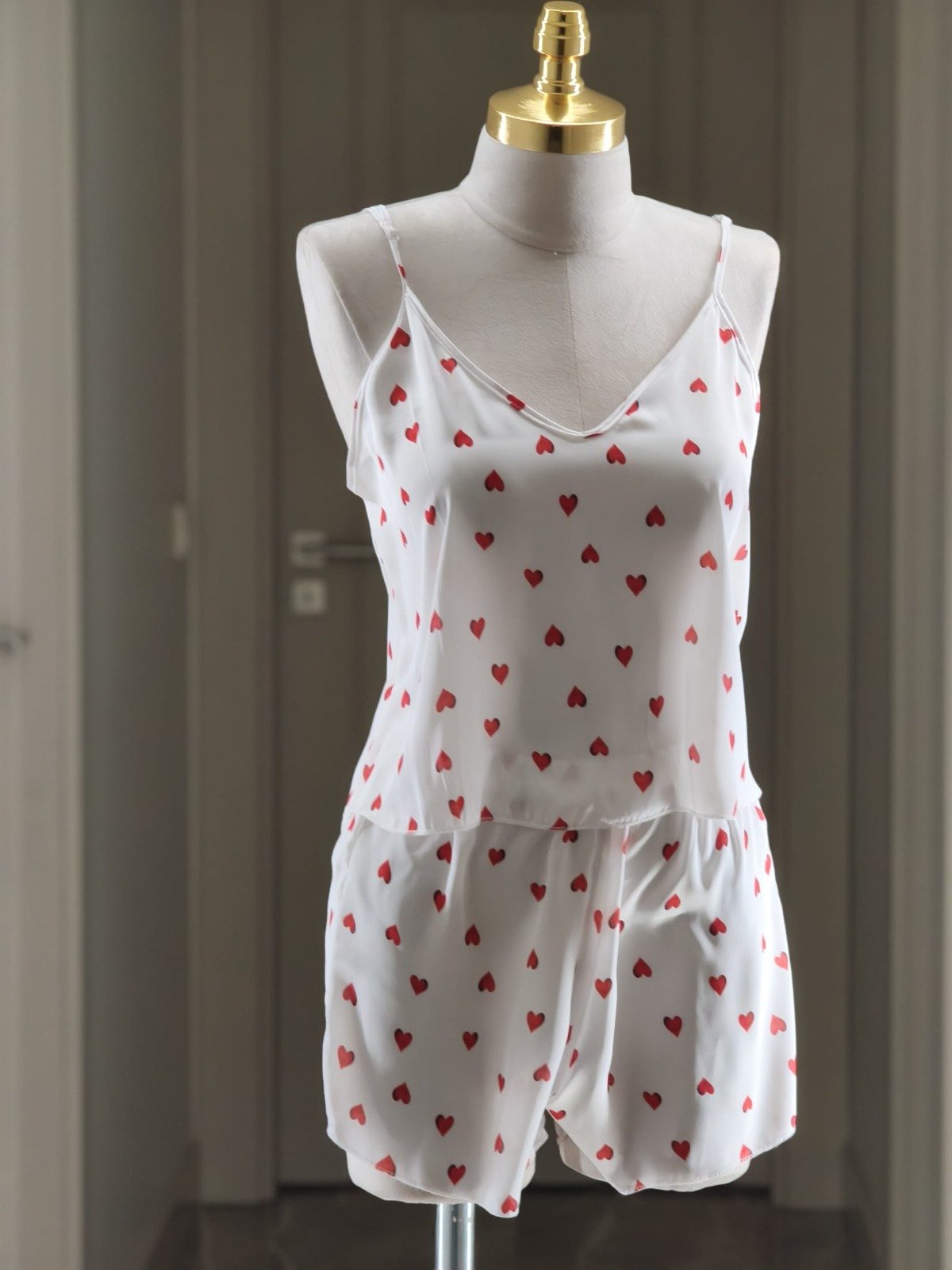 Kalp Desenli Şort Takımı