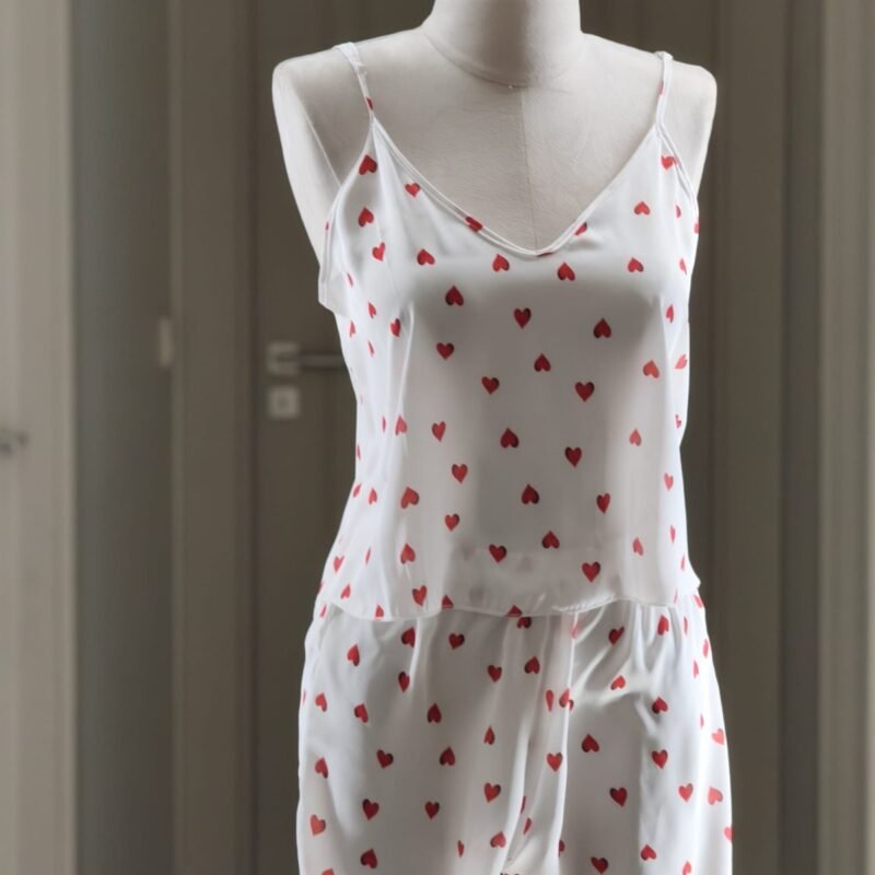 Kalp Desenli Şort Takımı